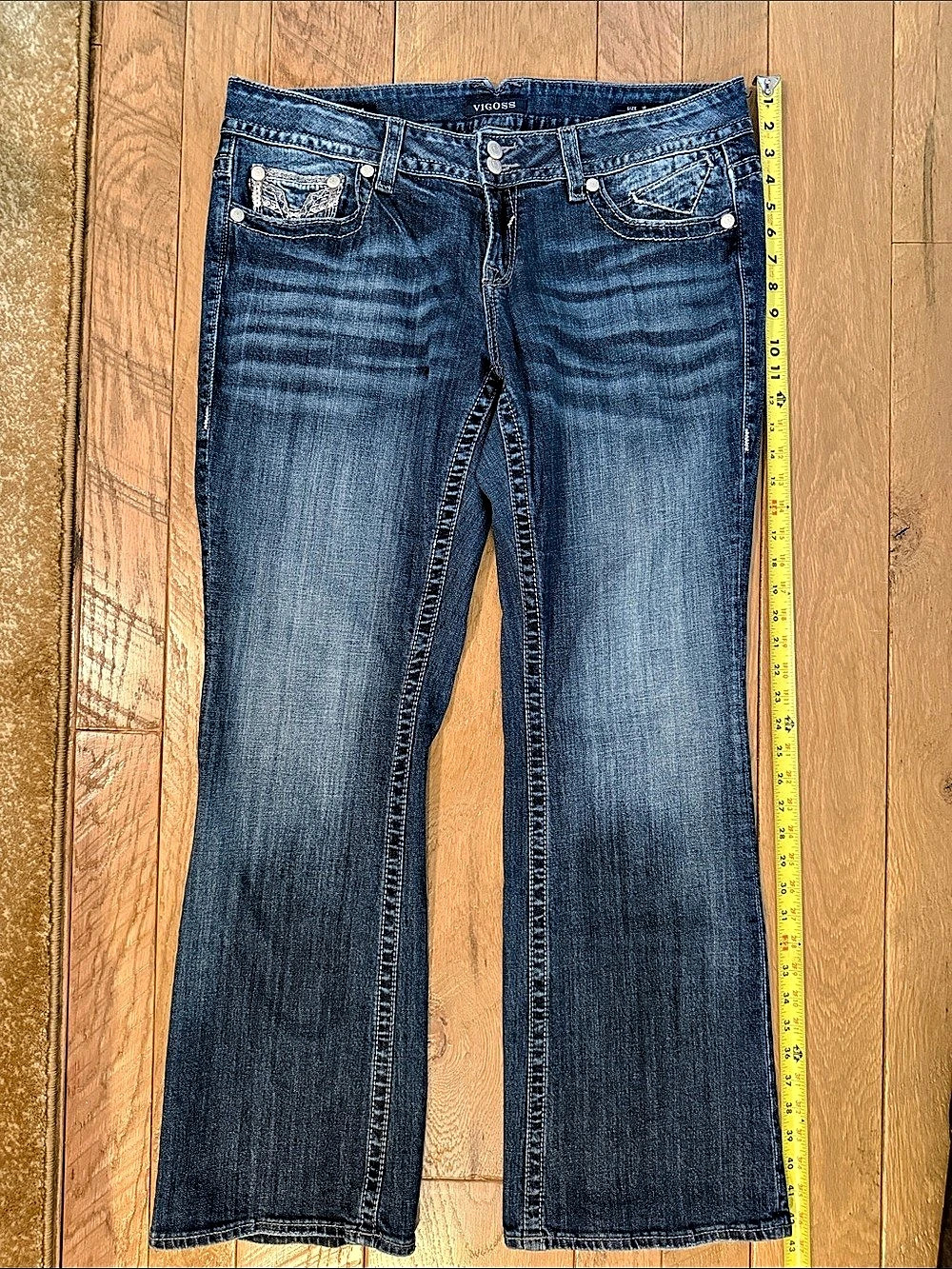 Vigoss The Dallas Slim Boot Women's Boot Cut Jeans Blue